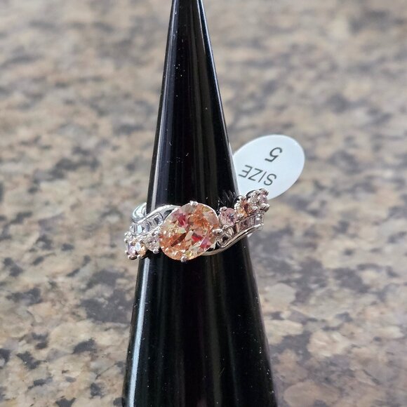 Bomb Party RG33782 "Drops of Sunshine" Smokey Topaz Cubic Zirconia Sz 5 - Picture 1 of 5